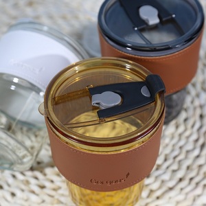 Personalized 400ml Glass <strong>Cups</strong> With Straw: Classic Reusable Design for Party Beverages - Product Image 4