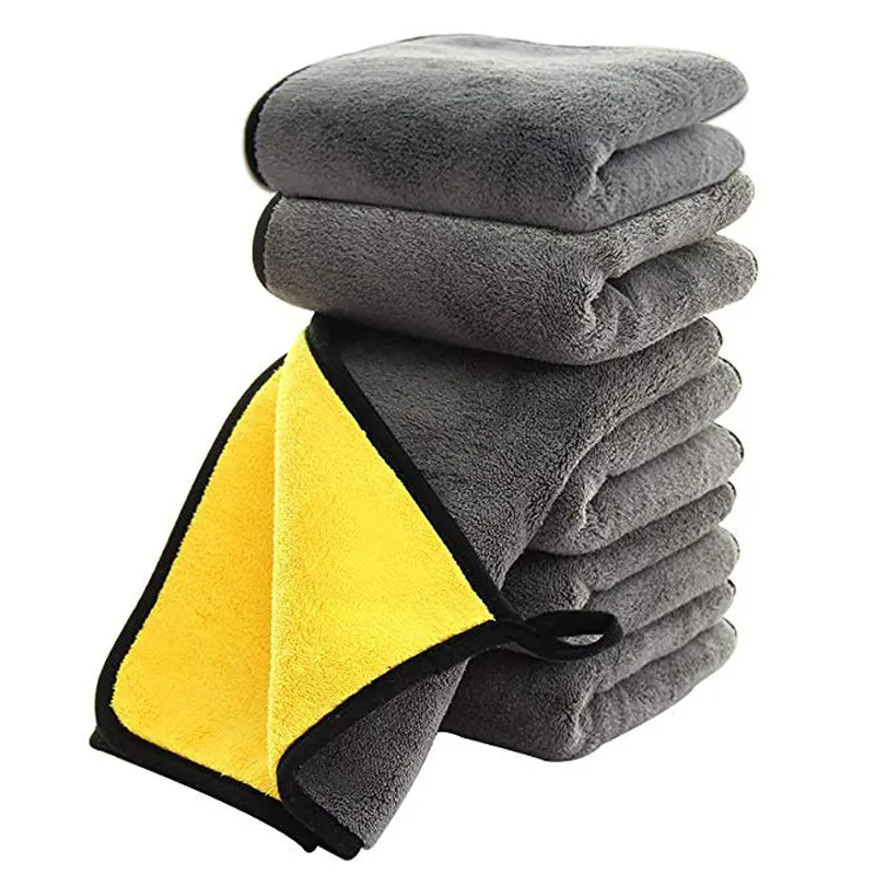 Venta al por mayor de alta calidad de microfibra lavado de coches toallas suave absorción de agua coche secado toalla
