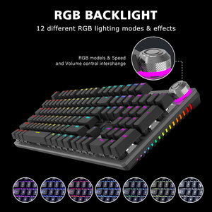 Interruptores de llave mecánicos híbridos, iluminación croma RGB personalizable, teclas iluminadas individualmente, Macro programable, teclado para videojuegos