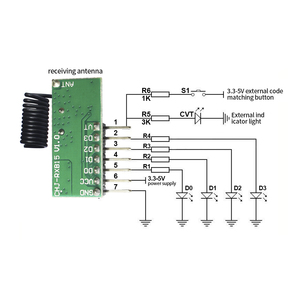 Codice di apprendimento EV1527 decodifica modulo ricevitore remoto 433mhz decodifica modulo ricevitore