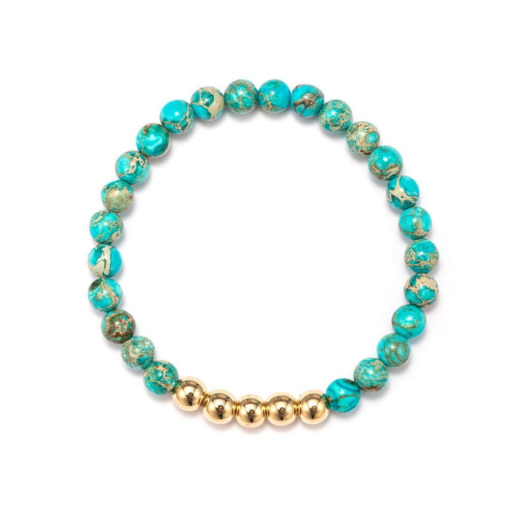 Jaspe impérial bleu + hématite