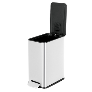 5L Basics Stainless Steel Rectangular Soft-close Garbage <strong>Bin</strong> Step Trash <strong>Can</strong> Pedal <strong>Bin</strong> with Foot Operated - Product Image 2
