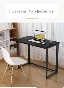 Escritorio de ordenador para el hogar y la Oficina, diseño simple, marco de metal, escritorio superior de madera, mesa de ordenador - Product Image 2