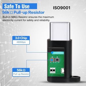 USB3.1タイプCオス-USB2.0マイクロBメスソケットアダプター (OTG付き) - Product Image 6
