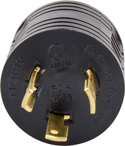RV 30Ampジェネレーターアダプタープラグ、キャンピングカーに電力を供給するための3プロングNEMA L5-30PからNEMA TT-30Rロックアダプター