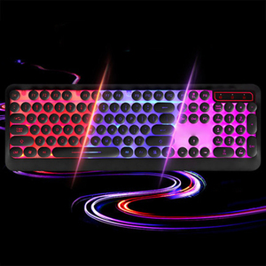 Teclado redondo Retro para ordenador, retroiluminado, LED, con cable USB - Product Image 4