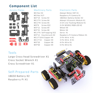 Kit per auto Smart Robot WiFi AWR 4WD per 4/3 Raspberry Pi modello B/B/2B, Kit Robot fai da te per bambini e adulti, tracciamento Target OpenCV - Product Image 4