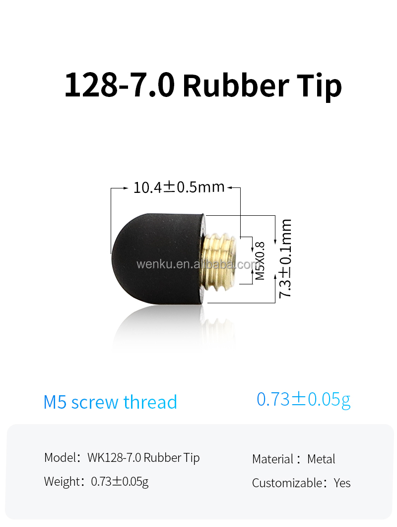 128-7.0 RubberTip-Black