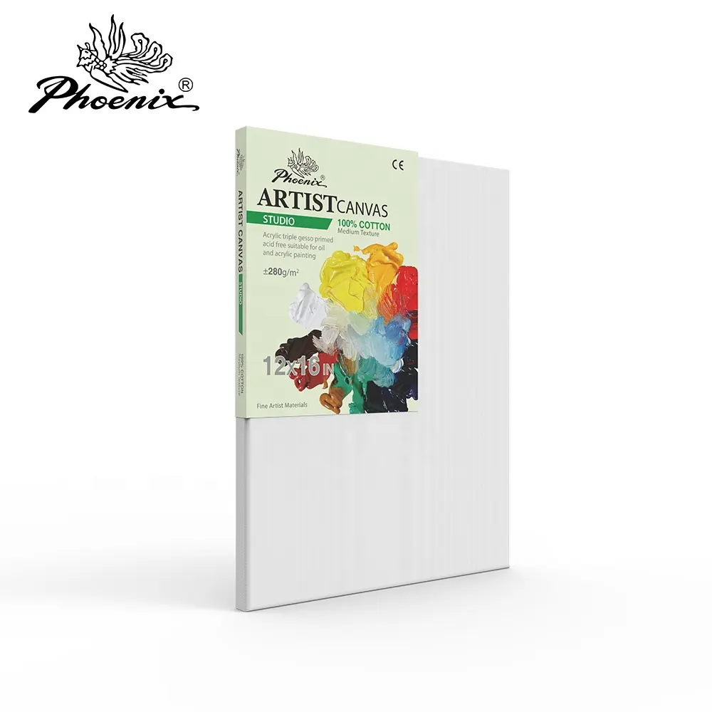 Phoenix Studio Level 100% Cotton 8.3 OZ Medium Texture senza acidi OEM tela per pittura in bianco economica