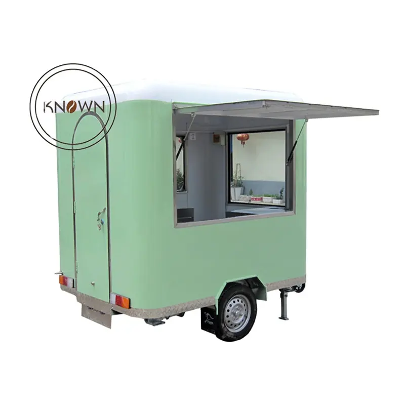 2024 Aço inoxidável Food Trailer Carrinho para Venda Hot Dog Ice Cream Vending Van com Pizza Mobile Food Truck Kiosk