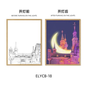 ライトアップ絵画城マテルとPSフレームポスターLedストリップシャドウライトボックスアートペインティングRGBコントロール3色常夜灯