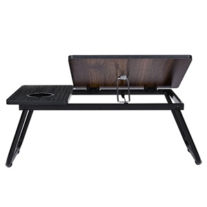 Venta al por mayor de escritorio portátil negro con patas plegables bandeja de desayuno mesas bandeja portátil mesas ordenador ajustable mesa de cama - Product Image 4