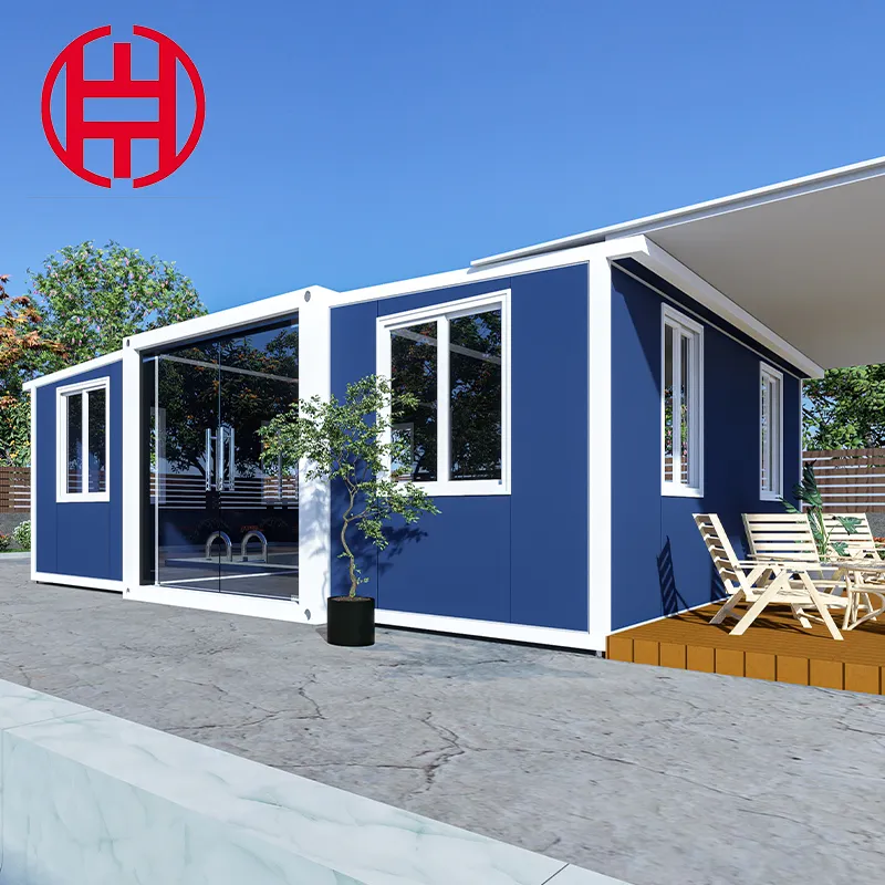 20ft 2 Schlafzimmer temporäres kleines mobiles Haus modulares Fertighaus winziges Haus Ausziehbares Falt container haus mit 3 Schlafzimmern