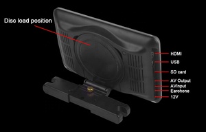 Transmissor fm portátil 10.1 polegadas, com suporte para carro, transmissor ir, leitor de dvd