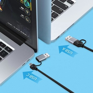 4 port USB C Hub 2 in 1 USB A ve C tipi adaptör alüminyum alaşım USB3.0 2.0 USB C yerleştirme istasyonu Laptop için - Product Image 3