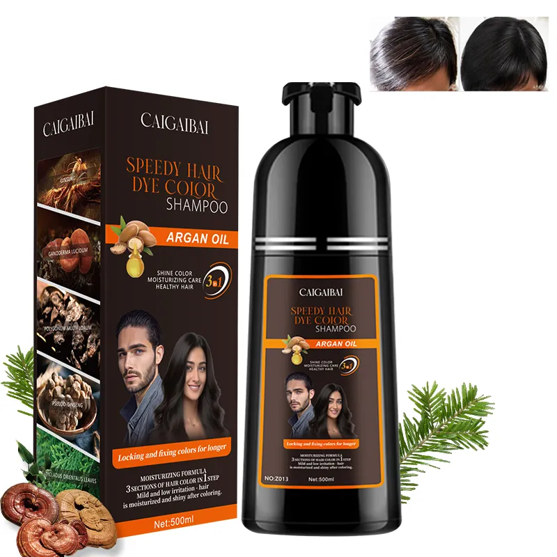 Personalizzato medio oriente Ginseng zenzero colorante Shampoo marrone rosso porpora nero colore capelli colore capelli Shampoo tinture per capelli Set