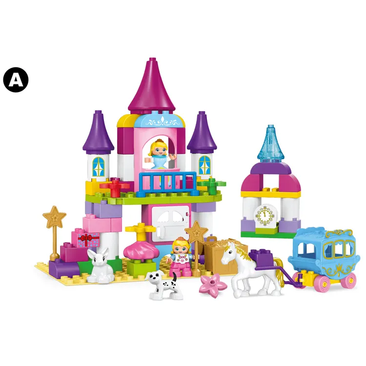 Factory puzzle ABS plastic creative pretend castle block education top diy blocks toy