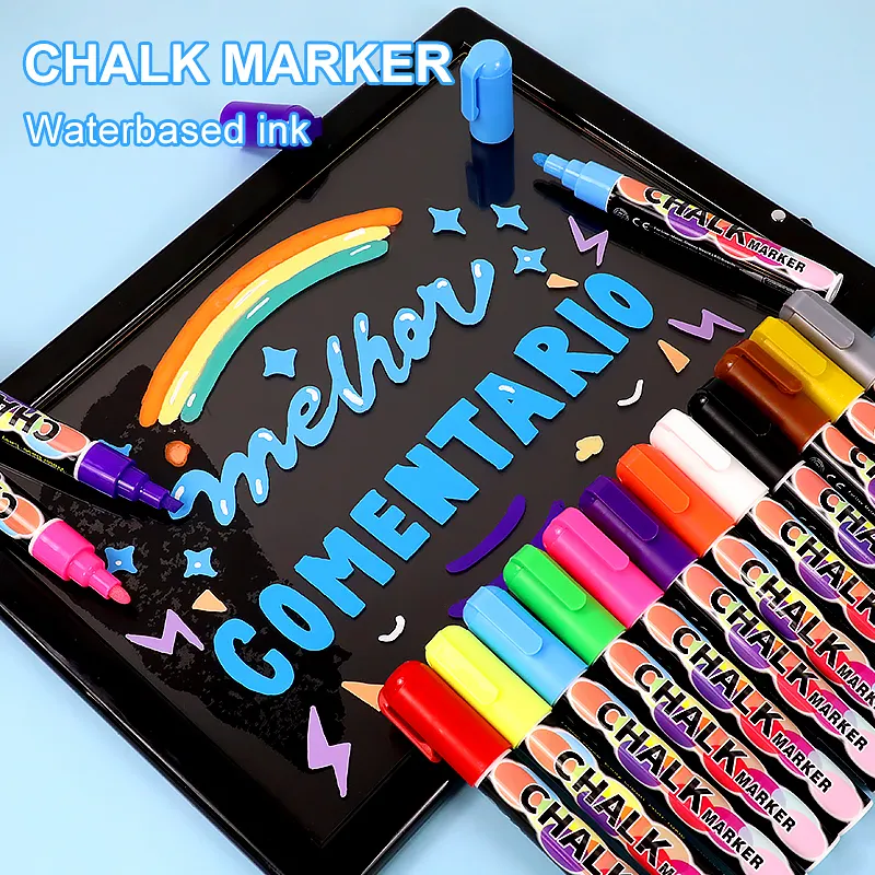 Colorful Erasable Marking Pens Custom Markers Art Dry Erase Markers Pen Liquid Chalk Marker For Glass Windows