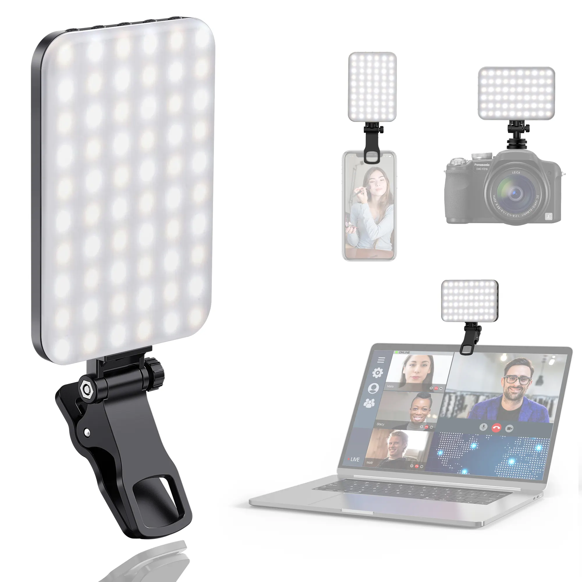 Kamera cep telefonu led dolgu ışığı Mini video ışığı ile cliprehalka ışık LED cep telefonu için