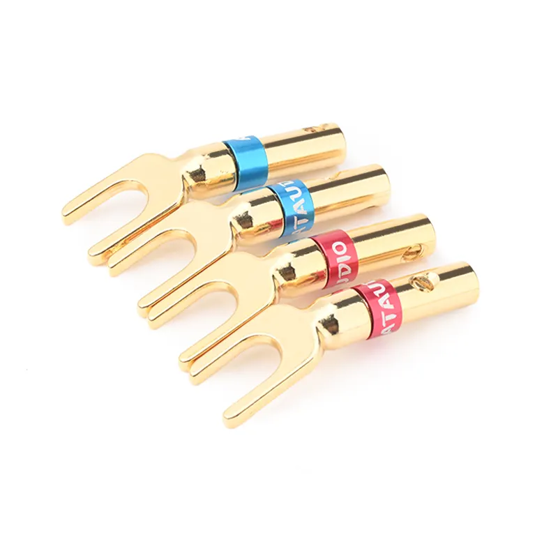 Hifi muz fiş Y/U tipi altın kaplama Spade için hoparlör kablosu ses vida terminali Y tipi kablo konnektörleri