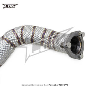 Factory Free Flow Downpipe for Porsche 718 Cayman GTS 4.0L 2024 Sport Car Exhaust Downpipe <strong>Header</strong> with Heat Shield Exhaust