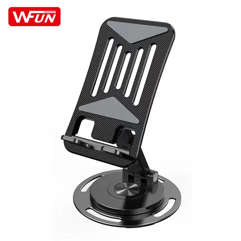 Suporte móvel do telefone celular para mesa Suporte do telefone 360 Alumínio Dobrável Giratório Ajustável Metal Stand Mobile