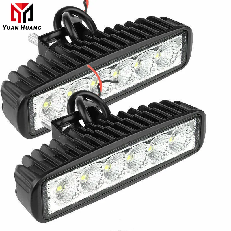 18w 6 LED lampe de travail de voiture DRL projecteur haute luminosité étanche Auto SUV camion phares lampe de conduite 12V 24V 6000K