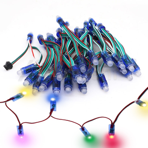 50個の<span class=keywords><strong>LED</strong></span>/パックIP68防水<span class=keywords><strong>LED</strong></span>ストリングライトアドレス可能WS2811ピクセル<span class=keywords><strong>IC</strong></span> DC 5V12mmグローワード広告用穴あきランプ