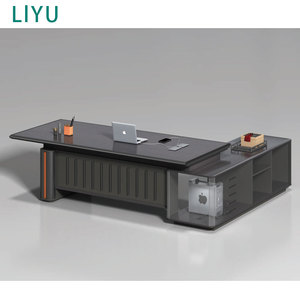 Liyu modulare Custom lusso casa ufficio mobili da lavoro LED luce scrivania da ufficio Computer con lampada - Product Image 4