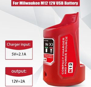 Adaptador de cargador de fuente de alimentación USB para batería Milwaukee M12 12V, carga de entrada tipo C - Product Image 3