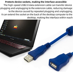Factory Direct USB to Type a USB 2.0 Extension Cable Type a Male to a Female for Data Transmission and Charging - Product Image 4