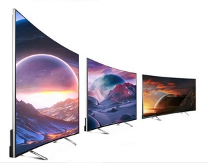 全新大尺寸wifi双玻璃USB wifi VGA输入安卓智能电视4K UHD 85英寸发光二极管曲面屏幕电视