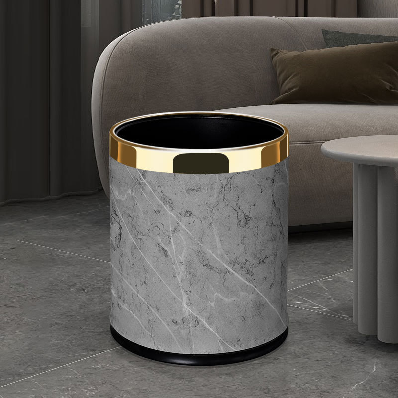 14L High-Grade Grey Marble with Gold Ring