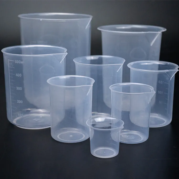 Vasos de medición graduados, vaso de plástico de 50ml, 100ml, 150ml, 200ml, 250ml, 300ml, 400ml