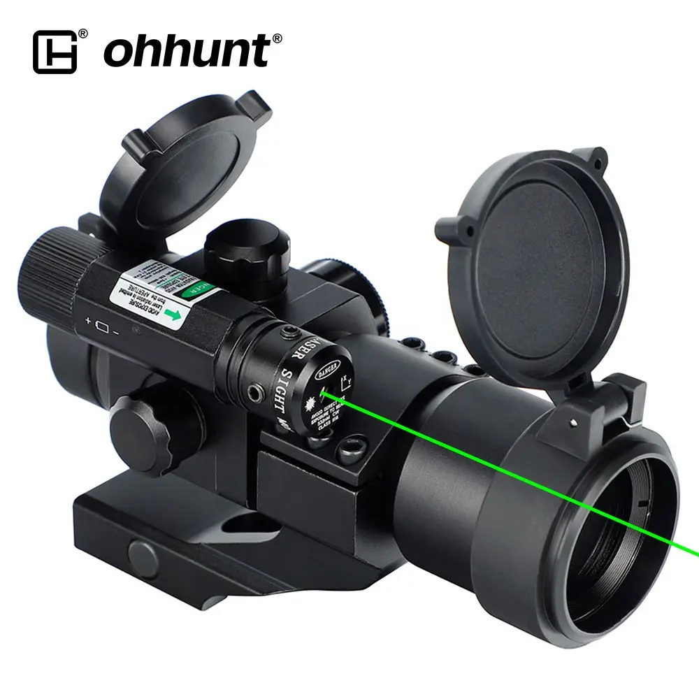 Ohhunt 1x30 puntino rosso olografico collimatore tattico mirino Laser verde con supporto da 20MM per la caccia