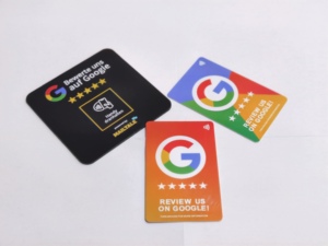 Fashional personalizzato QR codice stampato RFID Card NFC Google Review Card quadrato 13.56MHz PVC impermeabile PET