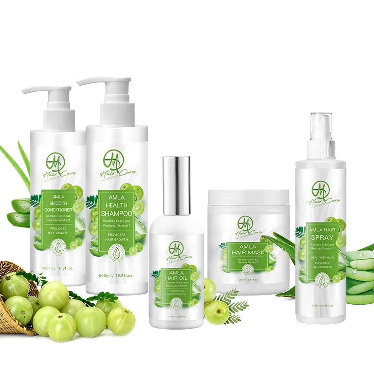Natural Nourishing Hair Amla Shampoo Organic Repair Hair Growth Oil Treatment Hair Care Set