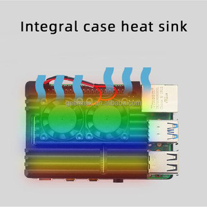 Coque en alliage d'aluminium pour <span class=keywords><strong>Raspberry</strong></span> <span class=keywords><strong>Pi</strong></span> 4B, accessoire à double ventilateur - Product Image 2