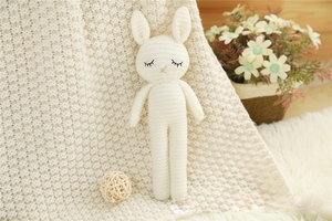 100% 手工小兔子毛绒玩具婴儿羊玩具婴儿钩针编织兔子amigurumi针织令人着迷的柔软兔子玩具 - Product Image 4