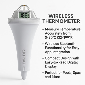 Dual Wireless Solar Pool Thermometer Wasserdichter digitaler Temperatur sensor für den Innen-und Außenbereich mit Batteries trom versorgung - Product Image 5