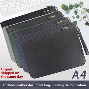 Tùy Chỉnh Công Suất Lớn A4 Dây Kéo Da Không Thấm Nước Tập Tin Túi Văn Phòng Kinh Doanh Trường Tài Liệu Lưu Trữ Dữ Liệu Thư Mục - Product Image 5