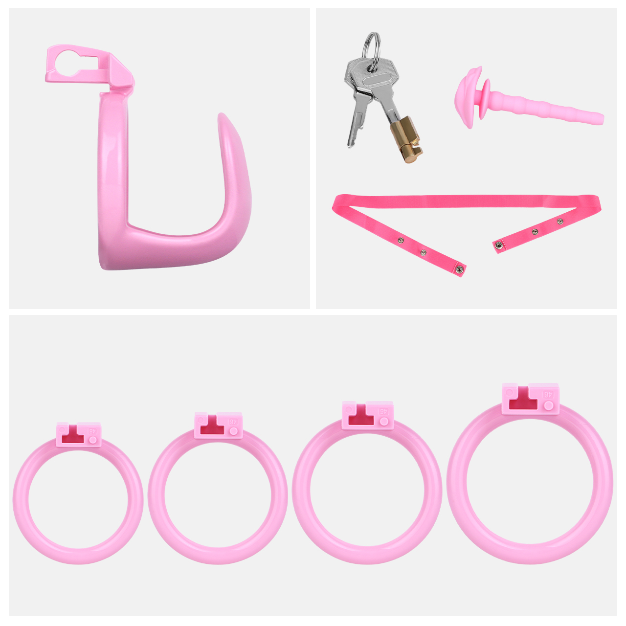 Tube métallique + Ceinture - Rose