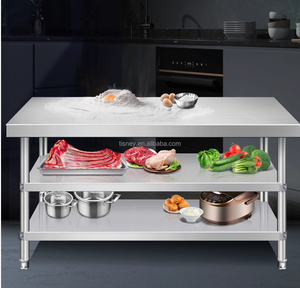 China Restaurant Supplies 3-Tier Stainless Steel Work Table with <strong>Upstand</strong> Used in Kitchens As Machines