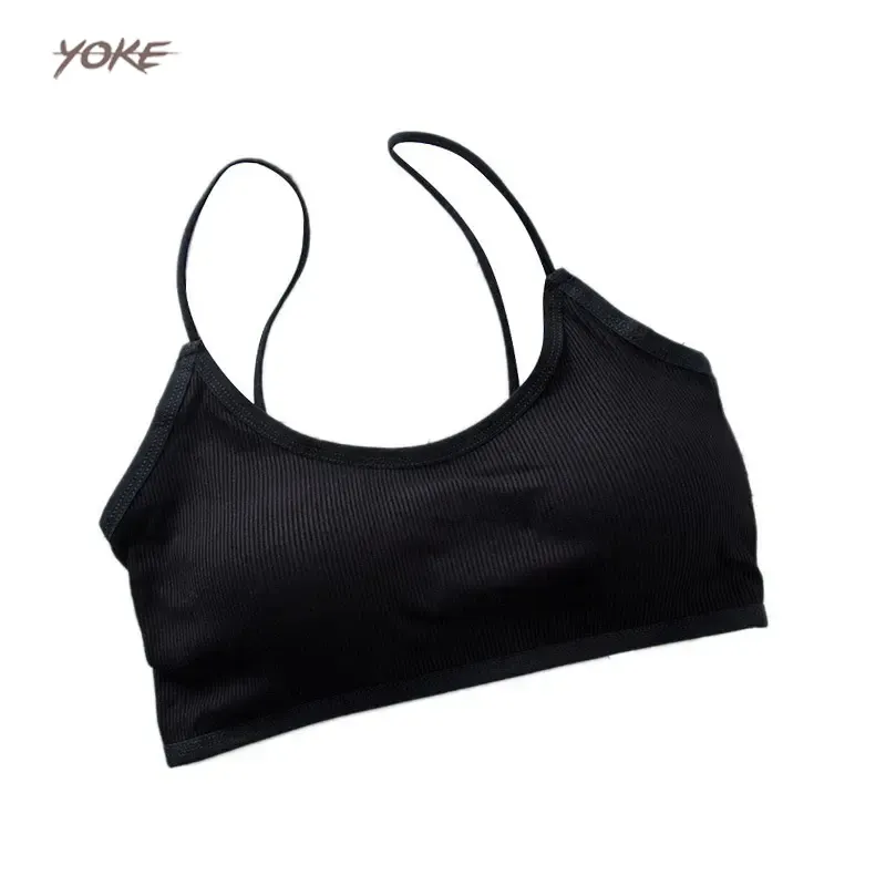 Juk Groothandel Onderbouwing Ondergoed Zomer Vrouwen Rib Sling Bustier Sport Gym Sexy Rugloze Huidvriendelijke Tank Top Yoga Bh