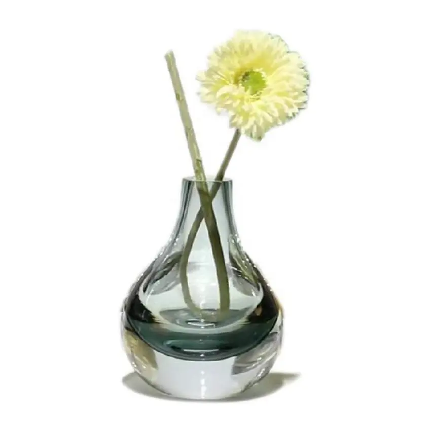 Bud Vasi Decorativi per i Fiori a Forma di Goccia D'acqua Verde Extra di Spessore di Base Floreale Vasi di Vetro per Centrotavola di Nozze A Casa
