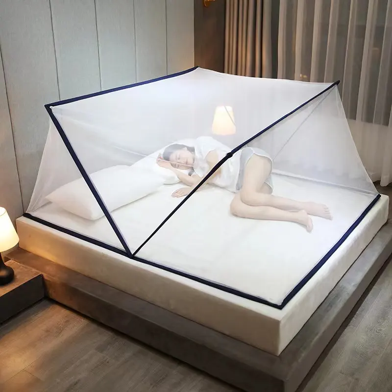 تخفيض كبير على شبكة السرير الموضة على تيك توك لعام 2024، شبكة ناموسية مريحة قابلة للطي تُثبت مجانًا بحجم كامل