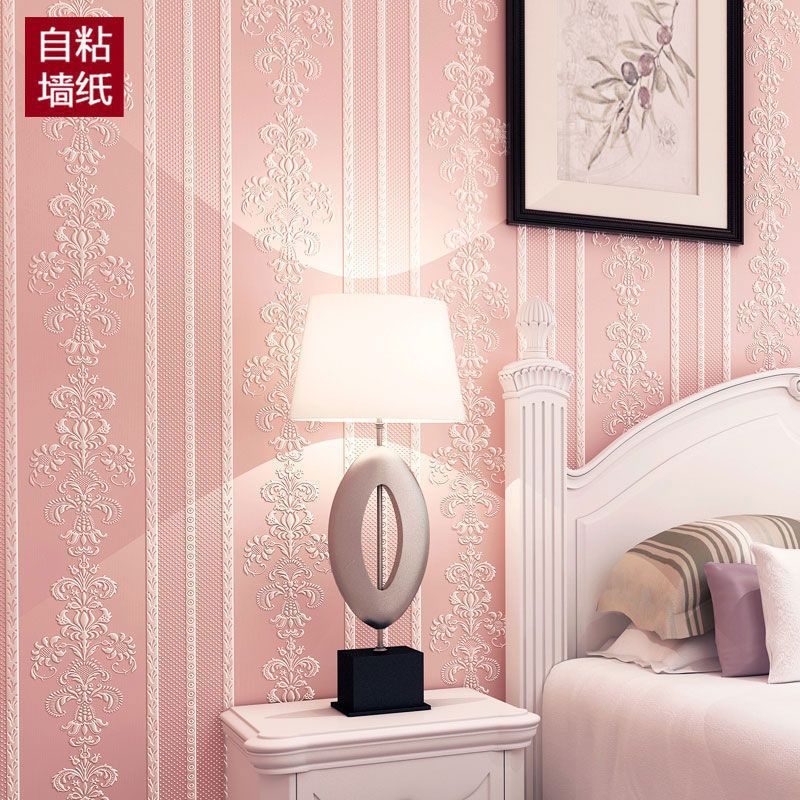 Qf version-european style striped light pink-10m per roll-5m