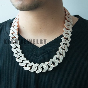 Thick and Heavy 24mm Width <strong>4</strong> Row Moissanite Diamond Hop Hip Jewelry Iced Out Cuban Link <strong>Chain</strong> - Product Image 5