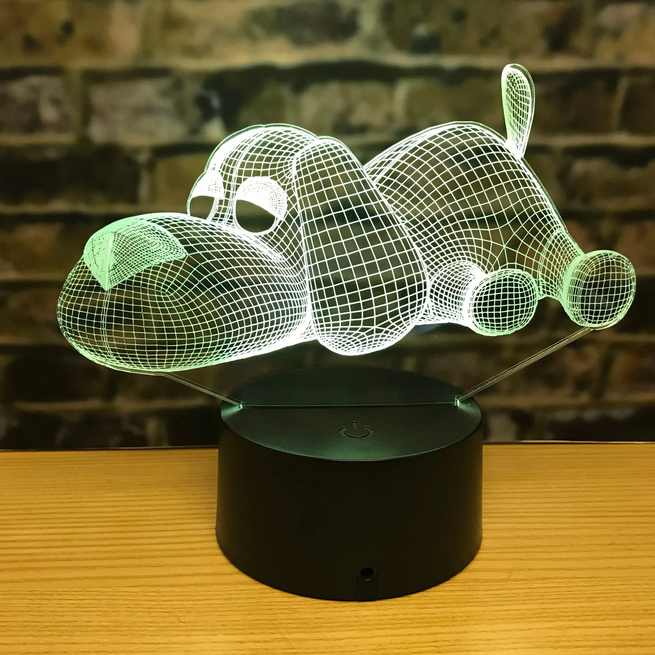 Imagen personalizada anime snoopy 3d led ilusión acrílica lámpara de mesa para decoración del hogar