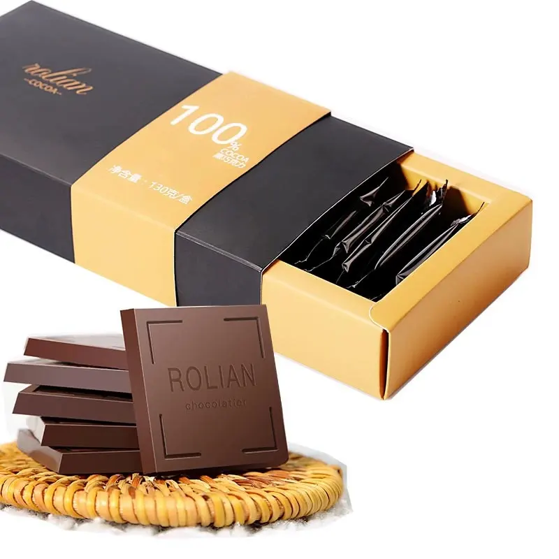 ROLIAN – chocolat noir à haute teneur en fibres 0, sucre à haute teneur en protéines, 130g